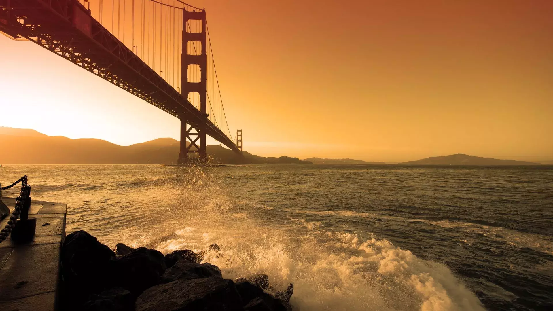 golden gate bridge at sunset