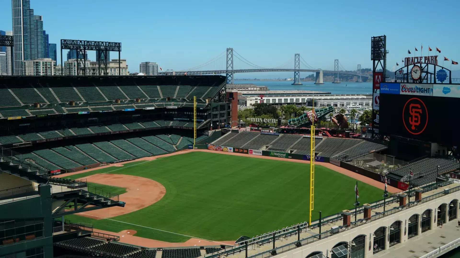 Aerial view of AT&T Park, San Francisco, California