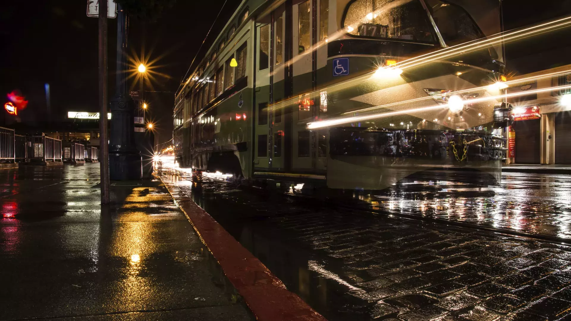 street at night rain