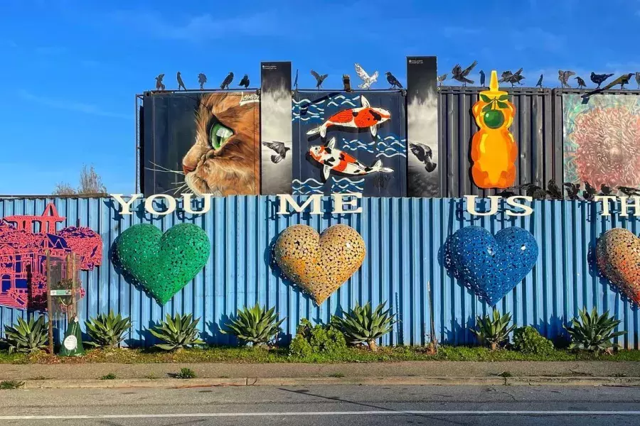 Artworks and murals in San Francisco's Bayview neighborhood.