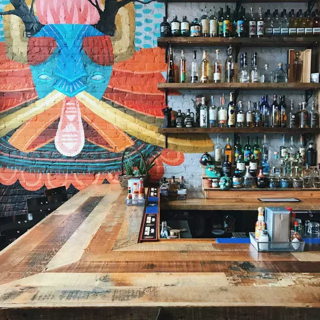 Bar with alcohol