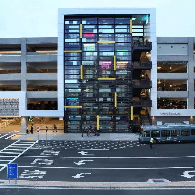 Coding, a light art installation, at San Francisco International Airport