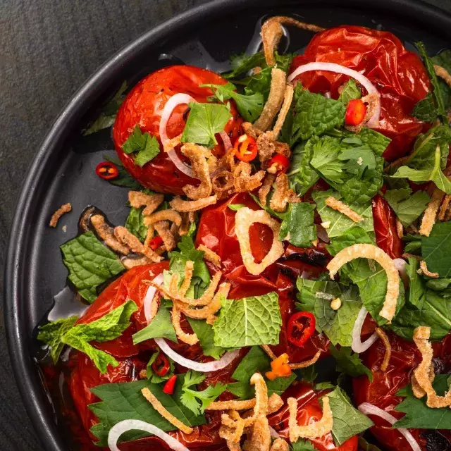 A plate of food at Kin Khao, one of Union Square's best restaurants.