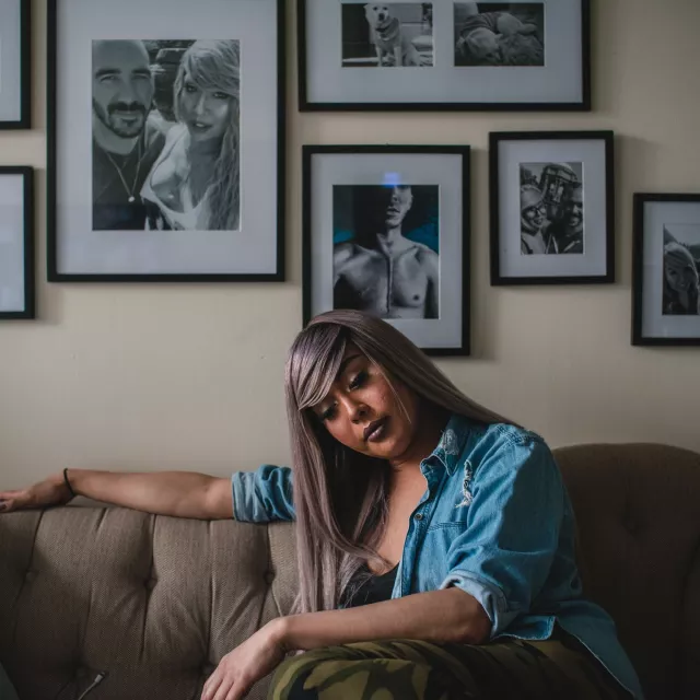 Portrait of Nya Cruz on the couch.