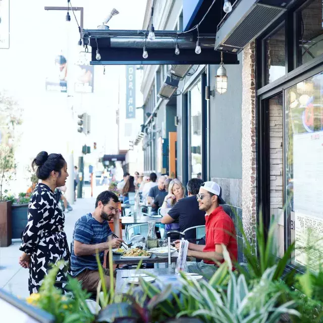 Diners enjoy a meal in San Francisco's Marina neighborhood.