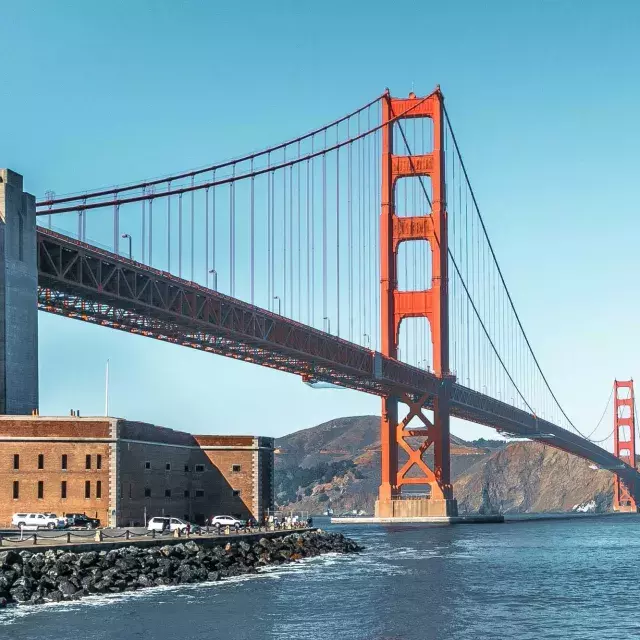 The Civil War-era Fort Point stands at the base of the Golden Gate Bridge.